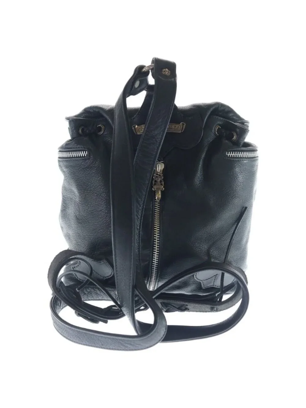Chrome Hearts Flerknee Mini Backpack Funi Daga Zip Leather Black